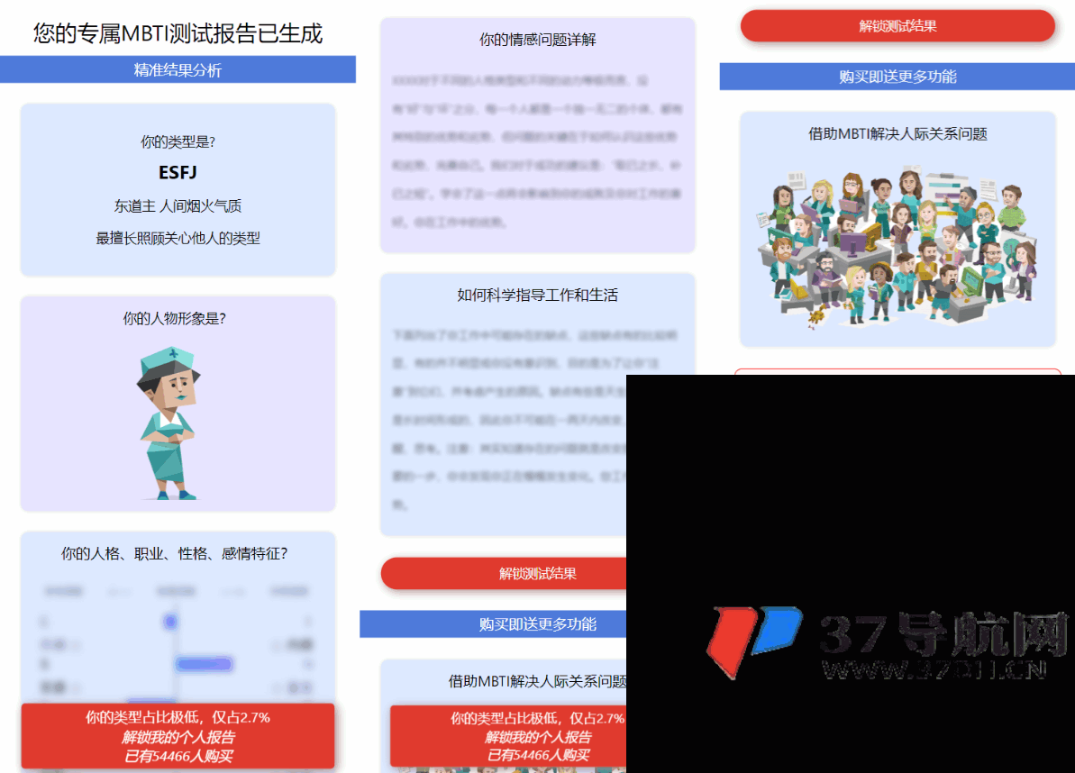 MBTI性格测试网站源码带h5端 亲测